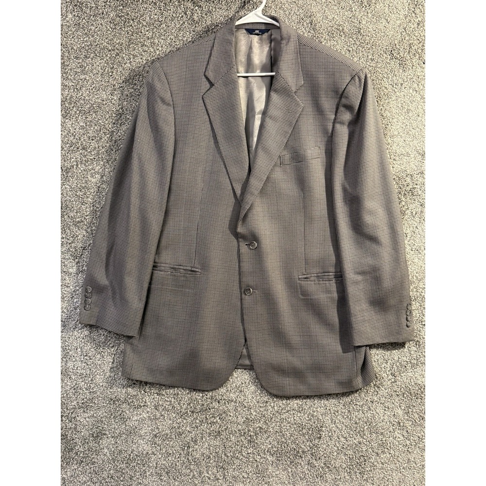 Brooks Brothers 346 Sport Coat 44L Gray Houndstooth Silk Wool Blazer